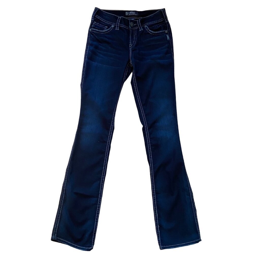 Silver Jeans Co. Suki Mid-Rise slim Bootcut size 27 Dark Wash Jeans For Women